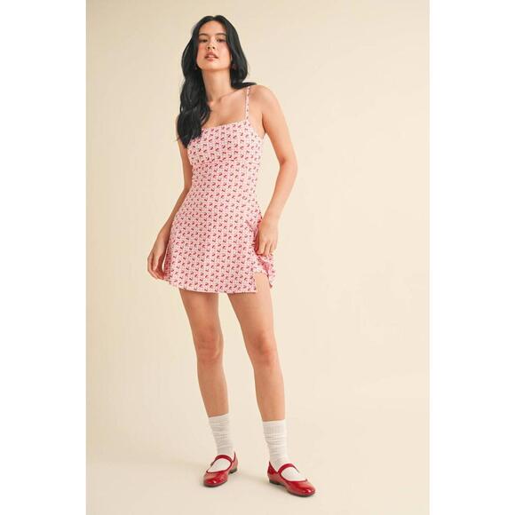 Cherry Gingham Print A-Line Mini Dress by Kimberly C - Picture 4 of 16
